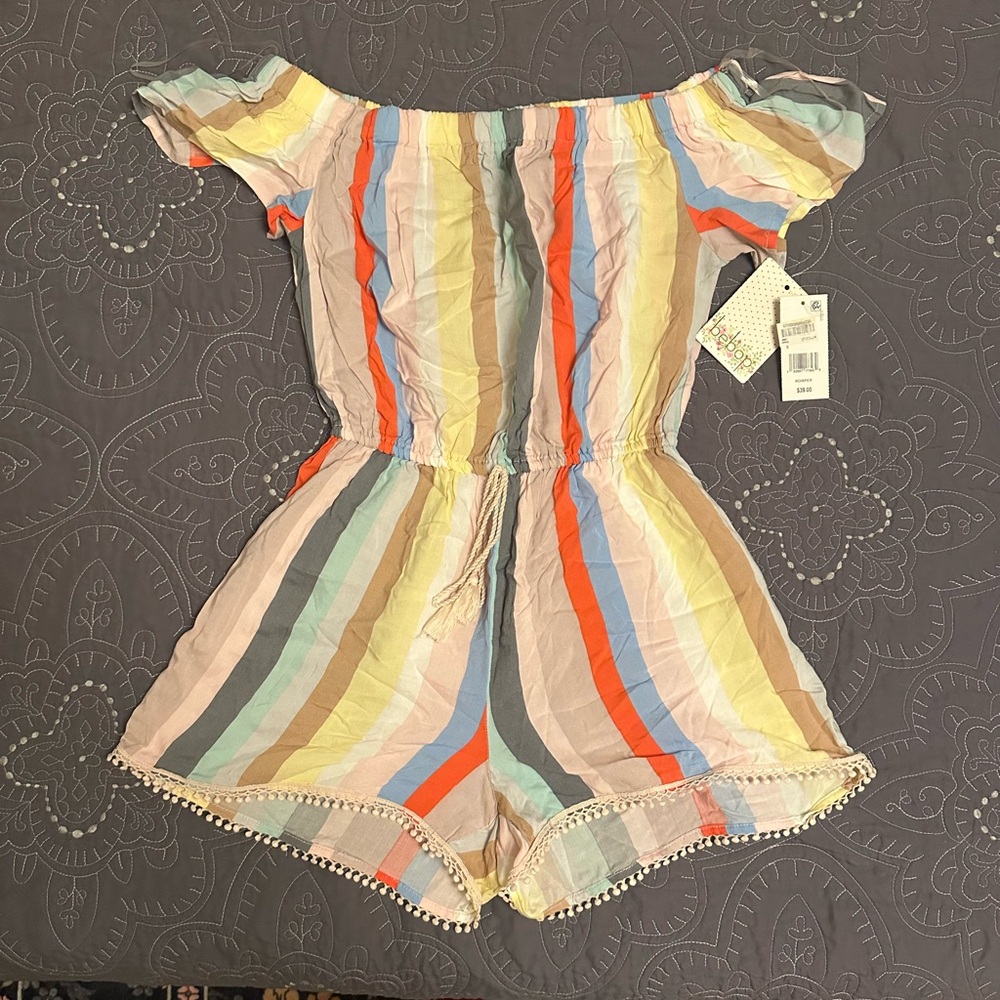 NWT BeBop Colorful Striped Romper